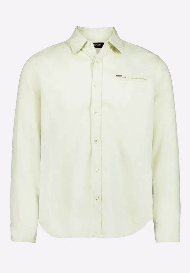 Simbio Men's Long-Sleeve Linen Blend Fitted Shirt, Dusty Aqua - BM24561
