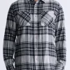 Sinato Men's Classic Plaid Shirt, Grey - BM24449