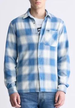 Sinclair Men's Long-Sleeve Plaid Shirt, Blue - BM24428
