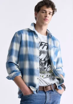 Sinclair Men's Long-Sleeve Plaid Shirt, Blue - BM24428