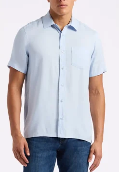 Sirilo Men's Fitted Short Sleeve Shirt, Halogen Blue - BM24594