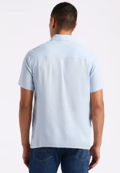 Sirilo Men's Fitted Short Sleeve Shirt, Halogen Blue - BM24594