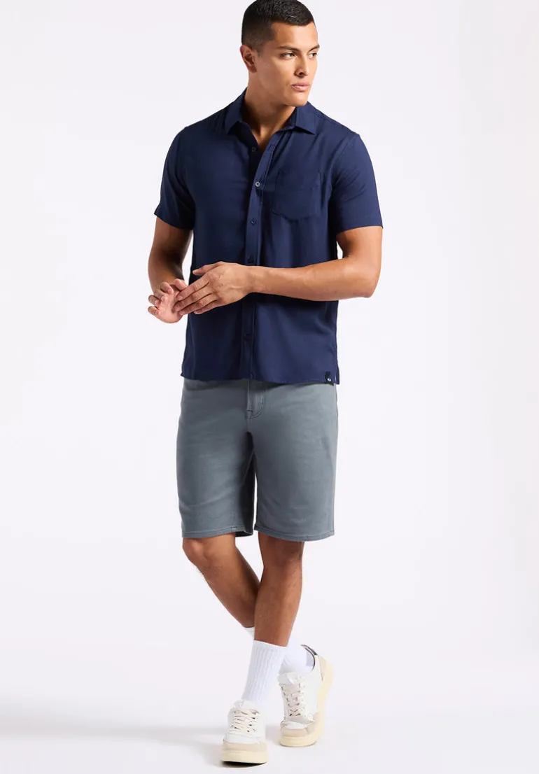 Sirilo Men's Fitted Short Sleeve Shirt, Whale - BM24594