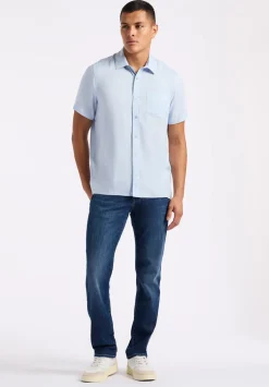 Sirilo Men's Fitted Short Sleeve Shirt, Halogen Blue - BM24594