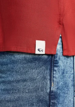 Sirilo Men's Fitted Short Sleeve Shirt, Baked Apple Red - BM24594