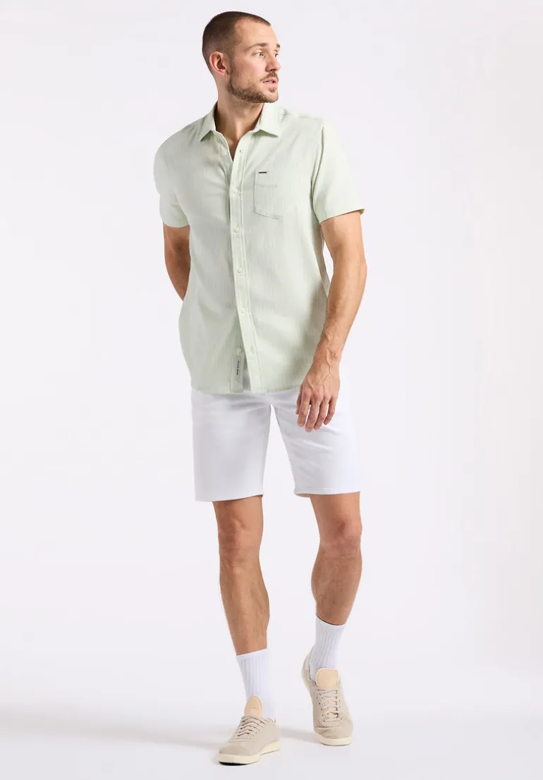 Sirilo Men's Short-Sleeve Striped Fitted Shirt, Dusty Aqua - BM24562