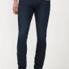 Skinny Max Men's Jeans in Sanded and Faded Dark Blue - BM22589
