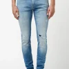 Skinny Max Men's Jeans in Contrasted and Veined Indigo - BM22860