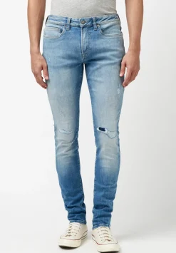 Skinny Max Men's Jeans in Contrasted and Veined Indigo - BM22860