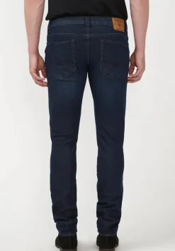 Skinny Max Men's Jeans in Sanded and Faded Dark Blue - BM22589