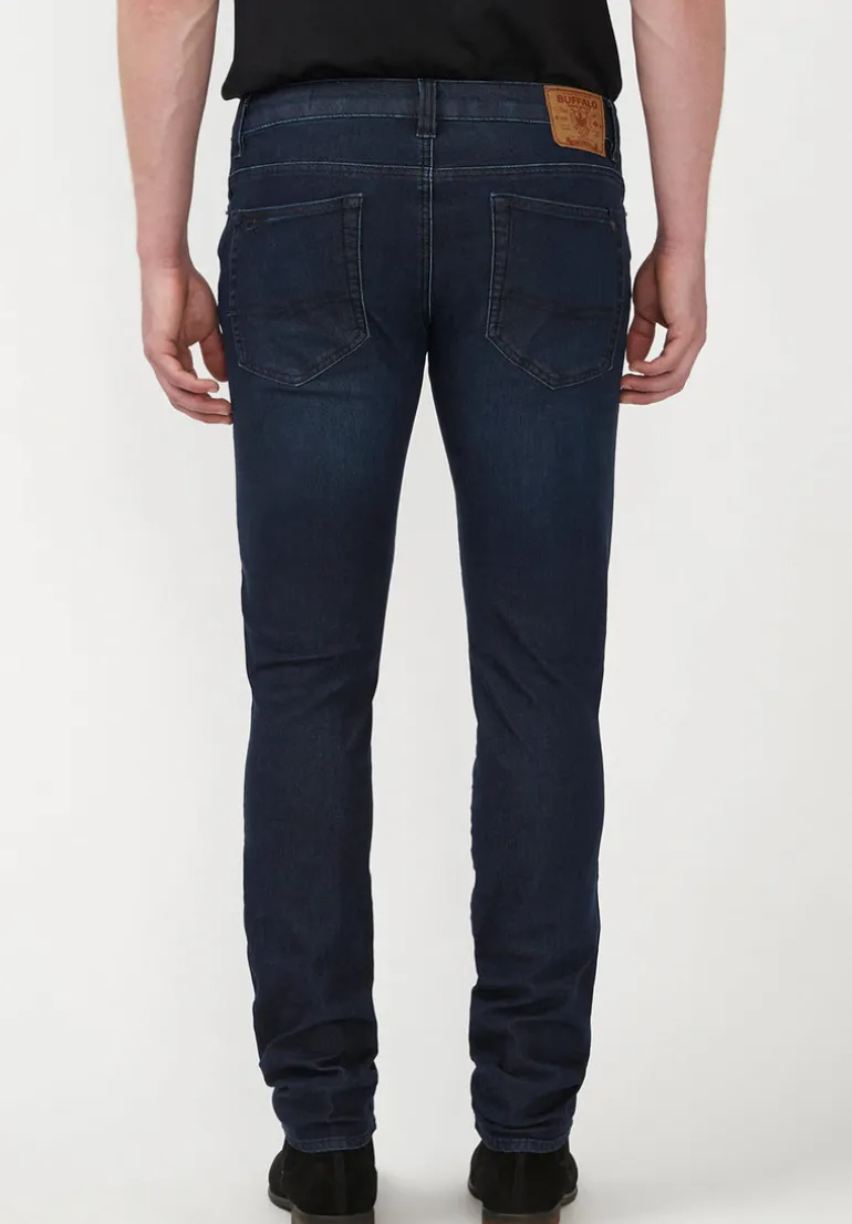 Skinny Max Men's Jeans in Sanded and Faded Dark Blue - BM22589