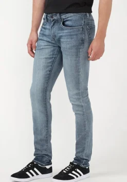 Skinny Max Men's Jeans in Whiskered and Contrasted Light Blue - BM22590