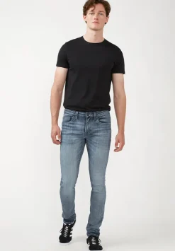 Skinny Max Men's Jeans in Whiskered and Contrasted Light Blue - BM22590