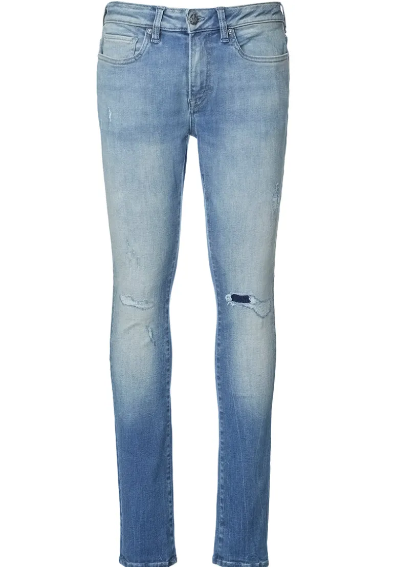 Skinny Max Men's Jeans in Contrasted and Veined Indigo - BM22860