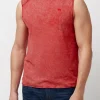 Sleeveless Karmola Optic Wash Red Tank Top - BM23848