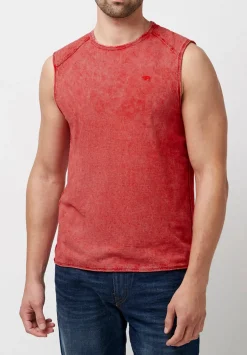 Sleeveless Karmola Optic Wash Red Tank Top - BM23848
