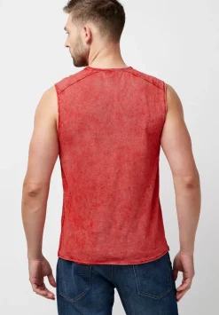 Sleeveless Karmola Optic Wash Red Tank Top - BM23848