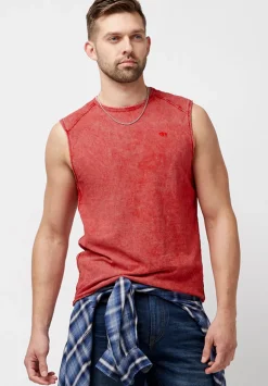 Sleeveless Karmola Optic Wash Red Tank Top - BM23848