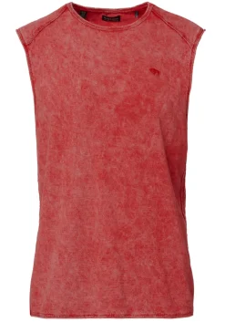 Sleeveless Karmola Optic Wash Red Tank Top - BM23848