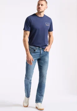 Slim Ash Men's Freedom Flex Jeans, Sanded Vintage Indigo - BM26063