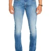 Slim Ash Men's Jean in Veined and Crinkled Blue - BM22611