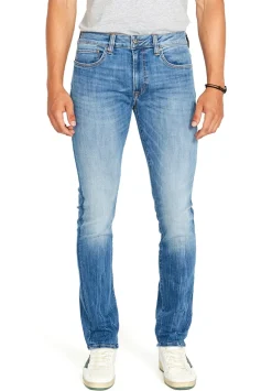 Slim Ash Men's Jean in Veined and Crinkled Blue - BM22611