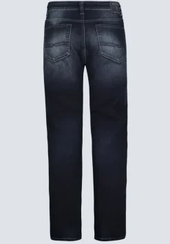 Slim Ash Men's Jeans, Crinkled and Sanded Dark Indigo - BM26012