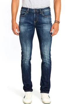 Slim Ash Men's Jeans in Sanded and Faded Blue - BM22591
