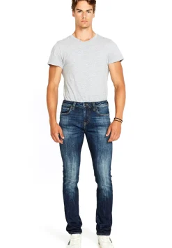 Slim Ash Men's Jeans in Sanded and Faded Blue - BM22591