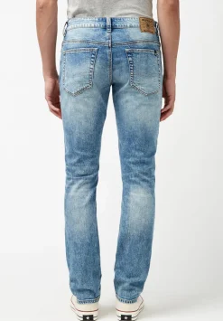 Slim Ash Men's Jeans in Worn & Creased Blue - BM22885