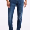 Slim Ash Men's Jeans, Whiskered and Contrasted Indigo - BM26073