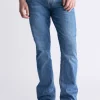 Slim Boot King Men's Jeans, Creased and Sanded Indigo - BM26033