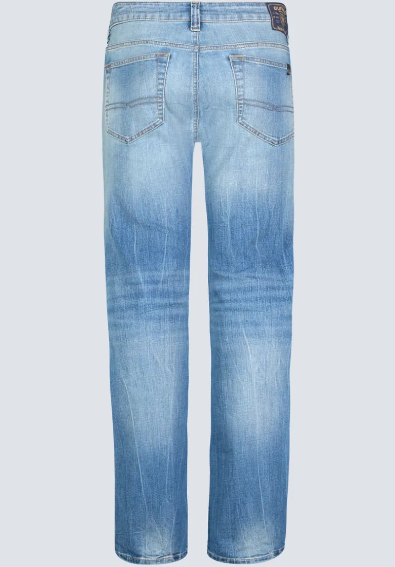 Slim Boot King Men's Jeans, Veined and Sanded Indigo - BM26004