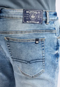 Slim Bootcut King Men's Jeans, Sanded and Whiskered Blue - BM26086