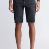 Slim Parker Men's Denim Shorts, Black Sanded - BM22951