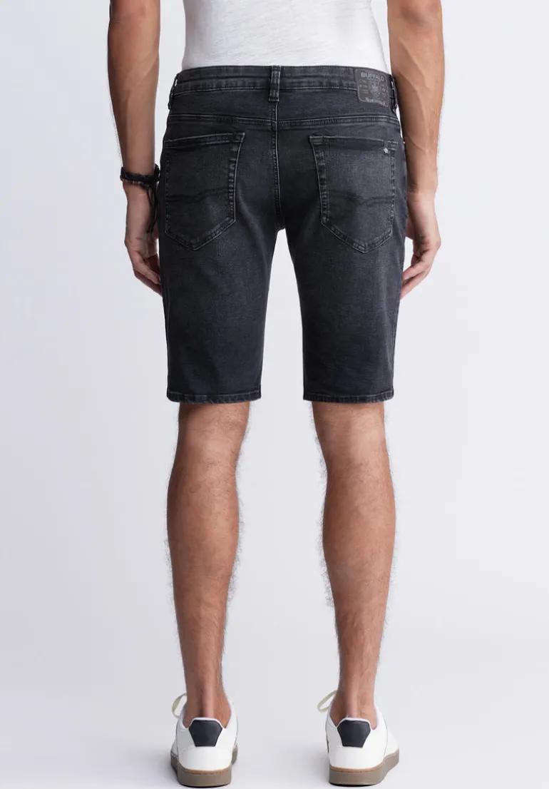 Slim Parker Men's Denim Shorts, Black Sanded - BM22951
