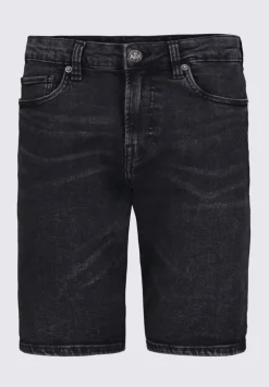 Slim Parker Men's Denim Shorts, Black Sanded - BM22951