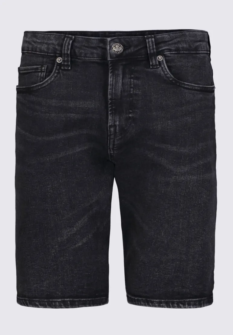 Slim Parker Men's Denim Shorts, Black Sanded - BM22951
