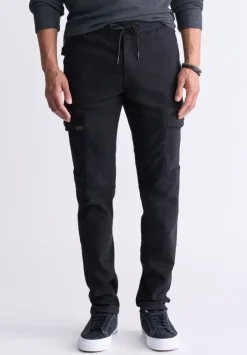 Slim Tapered Jim Men's Freedom Flex Drawstring Pants, Black - BM26010