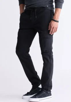 Slim Tapered Jim Men's Freedom Flex Drawstring Pants, Black - BM26010