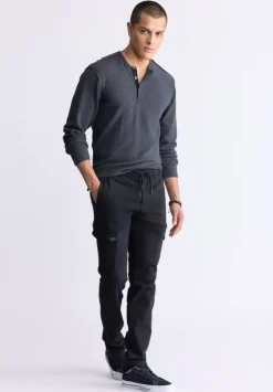Slim Tapered Jim Men's Freedom Flex Drawstring Pants, Black - BM26010