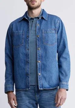 Sloan Men’s Long-Sleeve Denim Shirt in Authentic Blue - BM22976