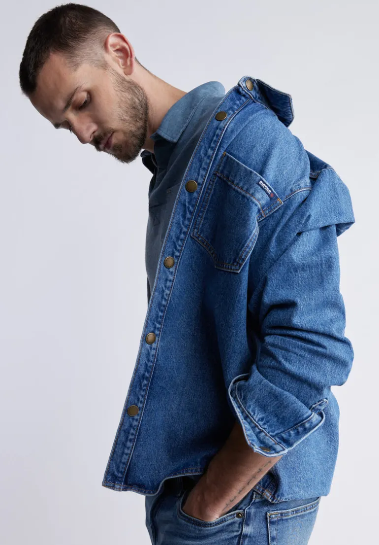 Sloan Men’s Long-Sleeve Denim Shirt in Authentic Blue - BM22976