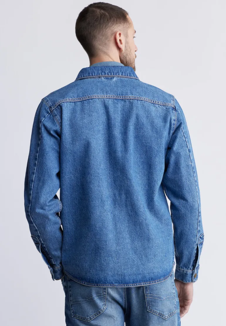 Sloan Men’s Long-Sleeve Denim Shirt in Authentic Blue - BM22976