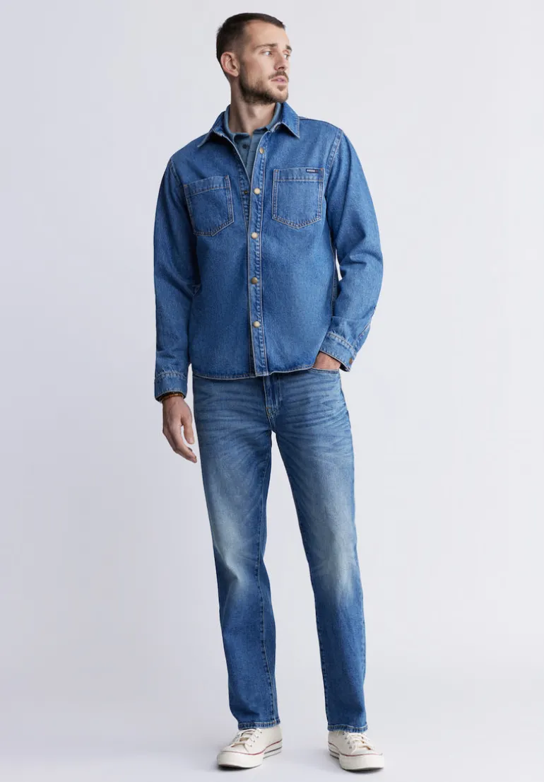 Sloan Men’s Long-Sleeve Denim Shirt in Authentic Blue - BM22976