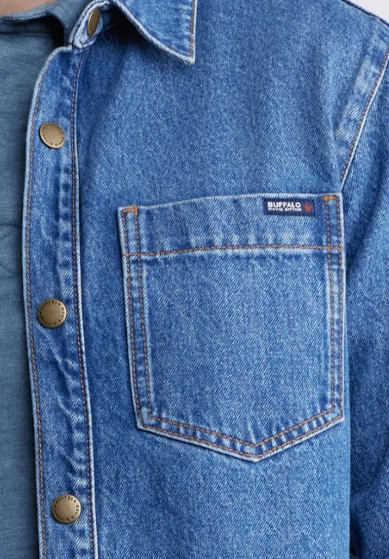 Sloan Men’s Long-Sleeve Denim Shirt in Authentic Blue - BM22976