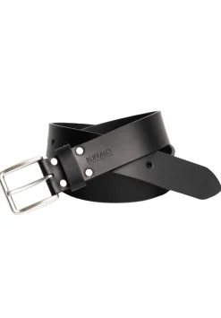 Smooth Full Grain Black Buffalo Leather Belt - BB1001C04