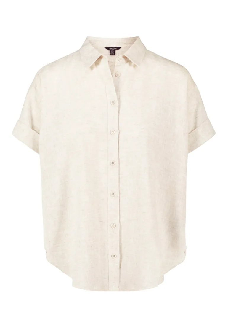 Solana Women's Linen Short-Sleeve Button-Up Shirt, Beige - WT0172P