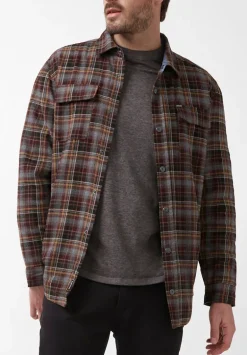 Soqer Men’s Shacket in Grey Brown Plaid - BM24150