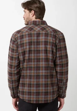 Soqer Men’s Shacket in Grey Brown Plaid - BM24150